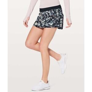Lululemon Women's Size 6 Tall Pace Rival Spring Bloom Multi Black Skirt Skort